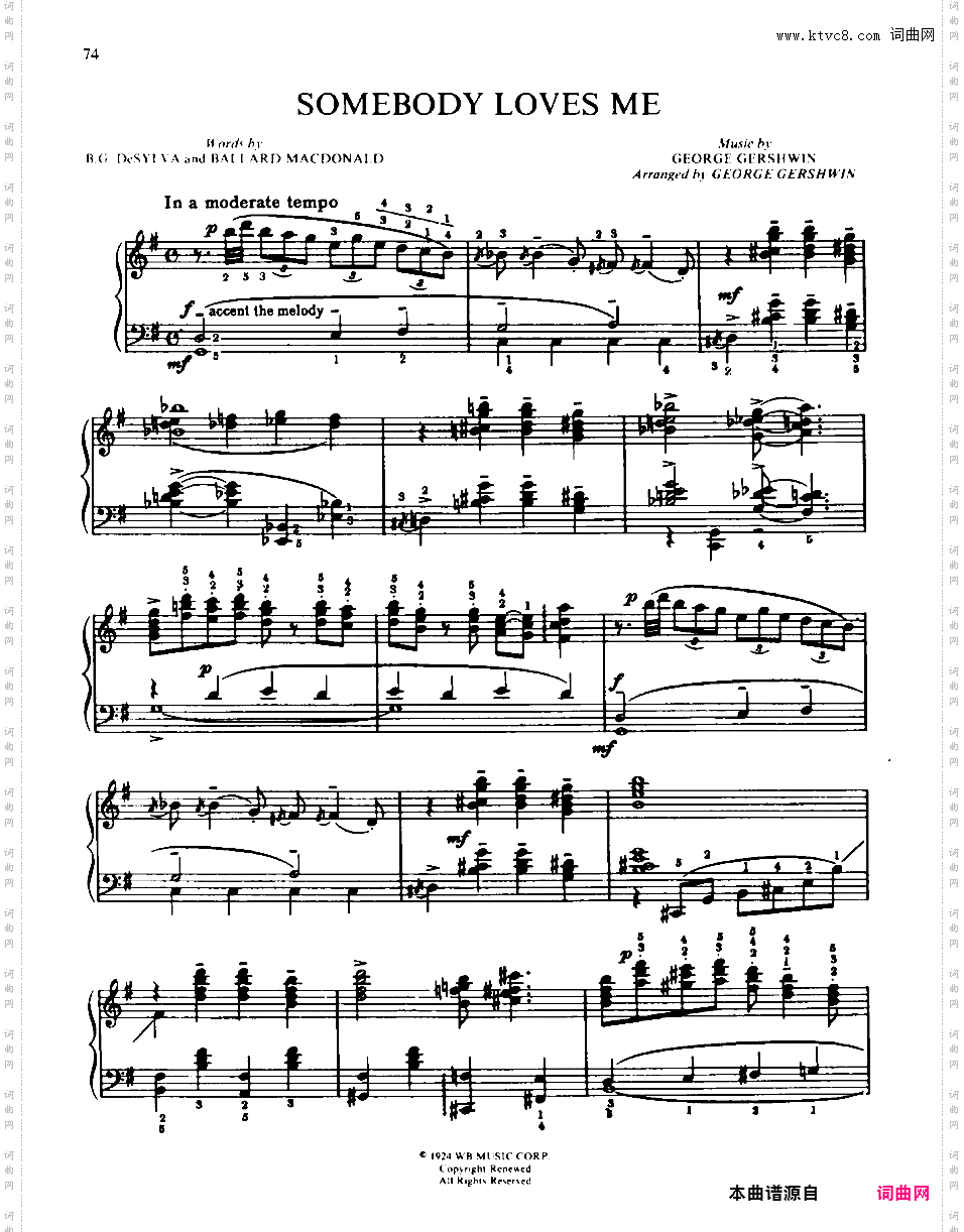 Gershwin Inserts from Gershwin Own Transcriptions