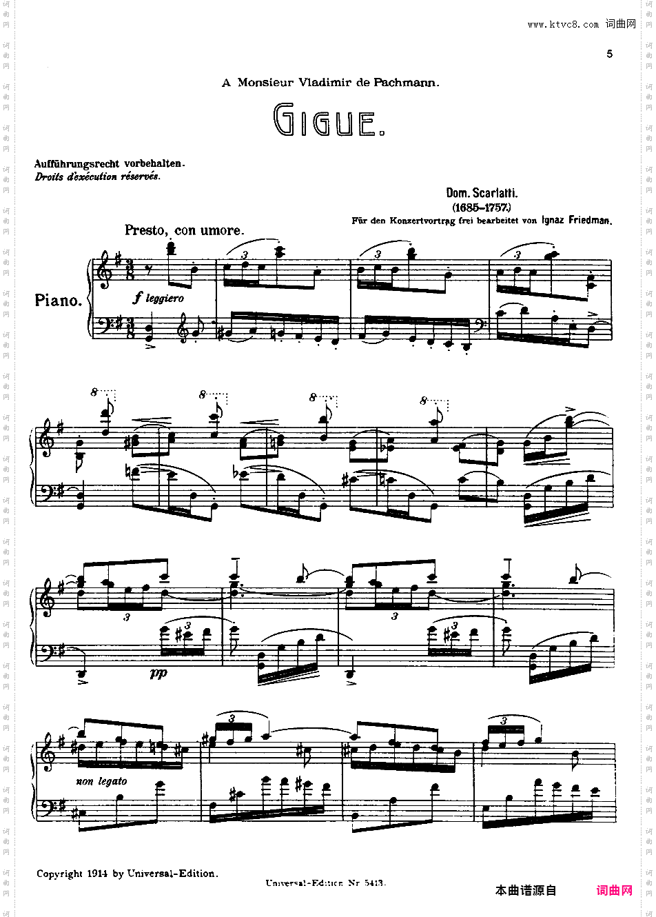 Friedman 改编曲集Scarlatti-Friedman Gigue
