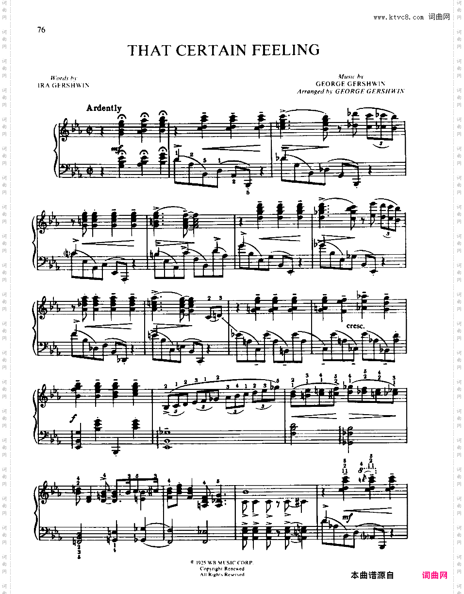 Gershwin Inserts from Gershwin Own Transcriptions