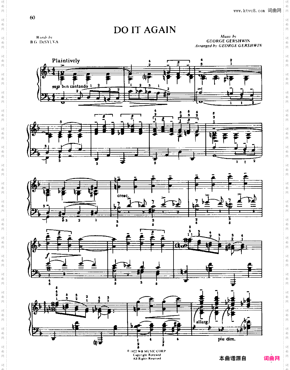 Gershwin Inserts from Gershwin Own Transcriptions