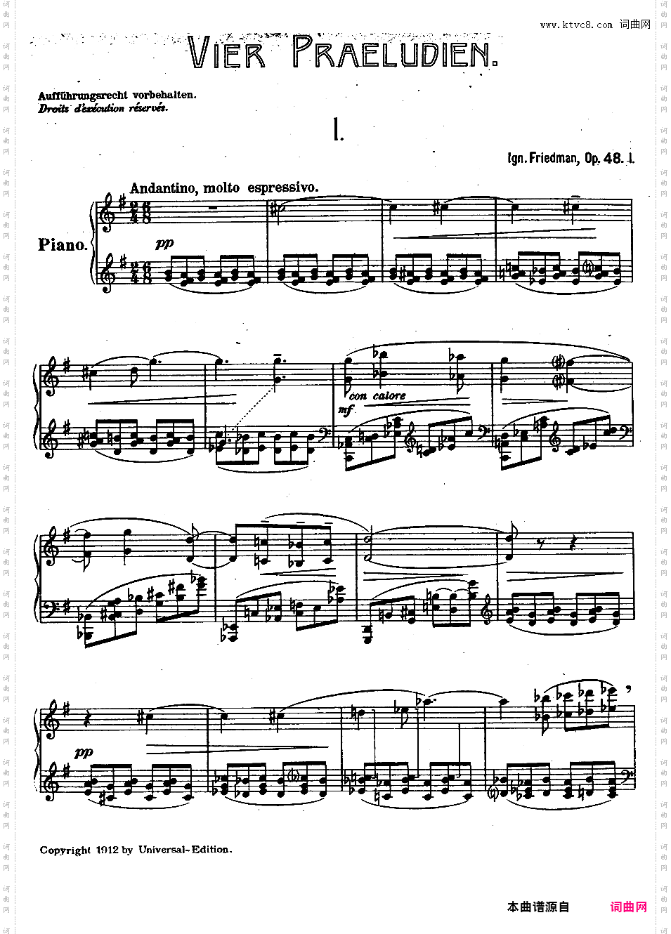 四首前奏曲 Four Preludes op48