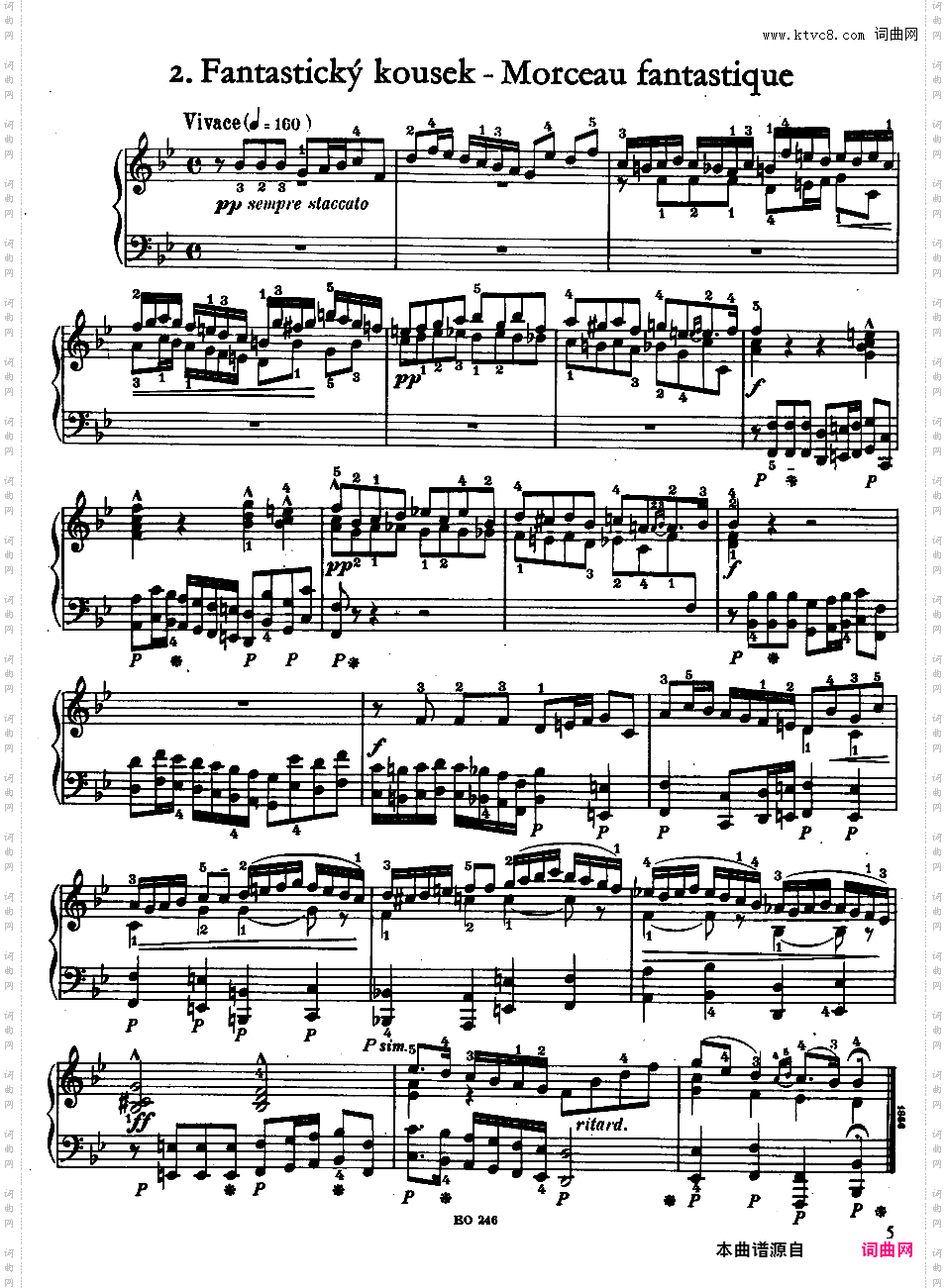 纪念册的一页 Feuillets d'Album Op·2