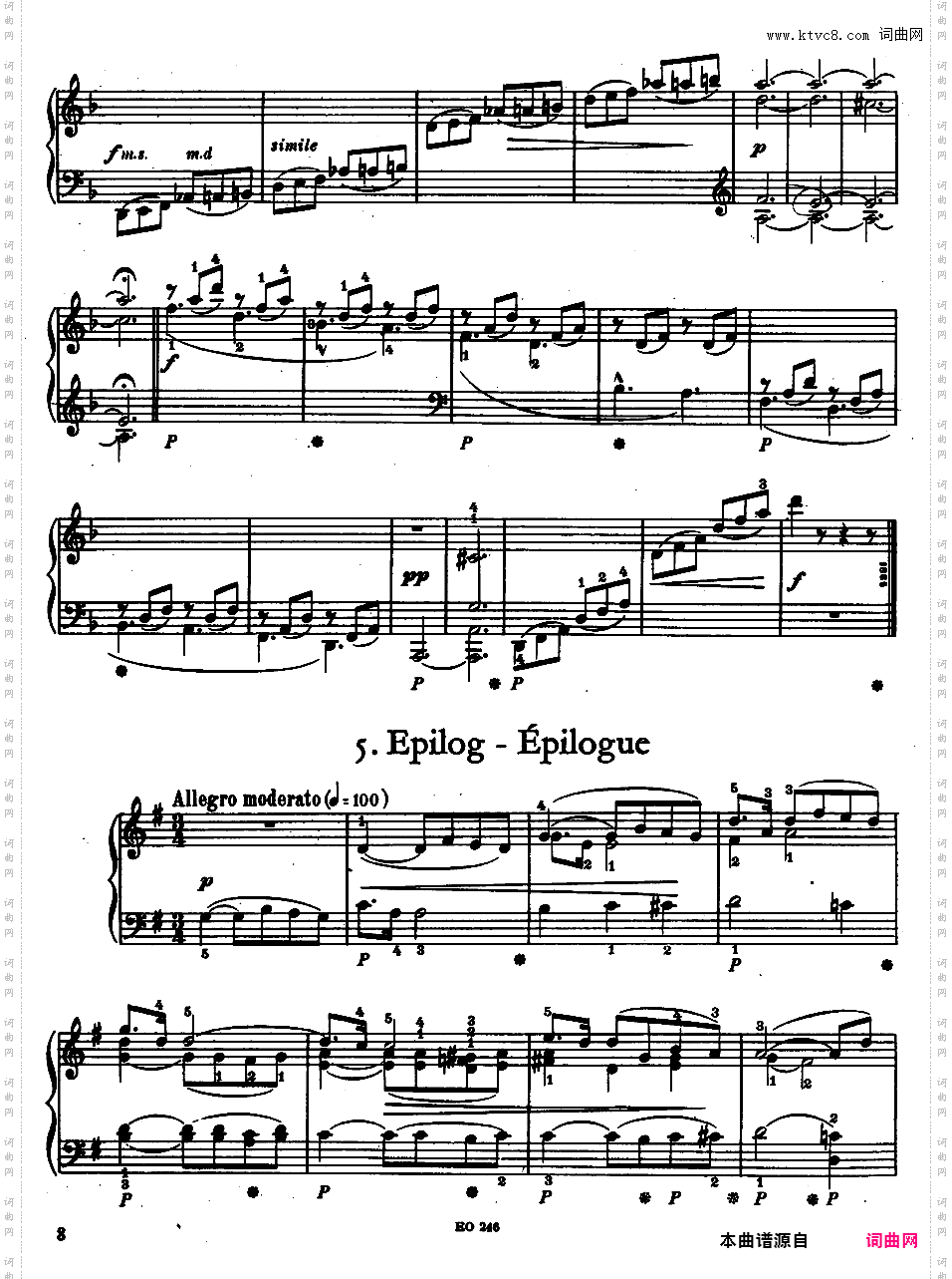 纪念册的一页 Feuillets d'Album Op·2