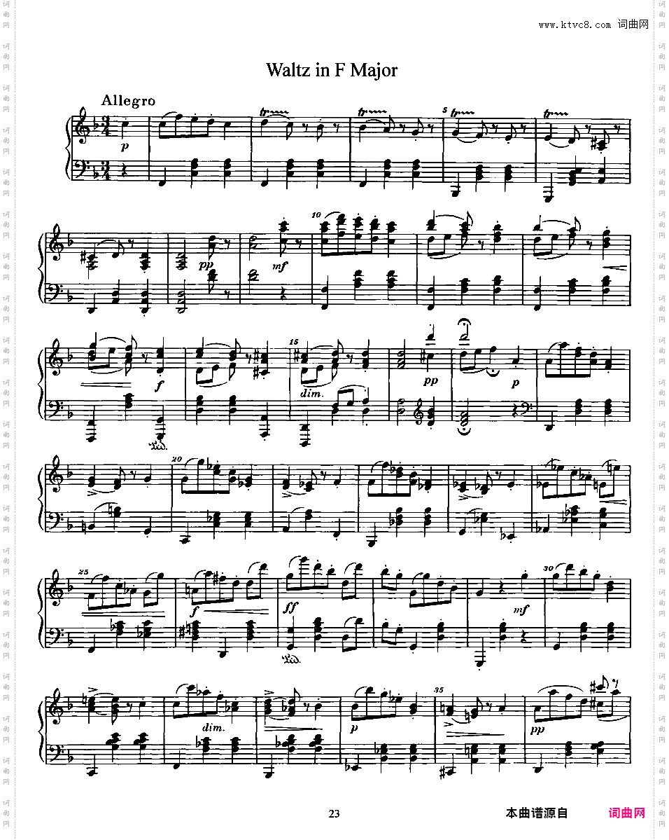 8首圆舞曲 8 Waltzes Op·54