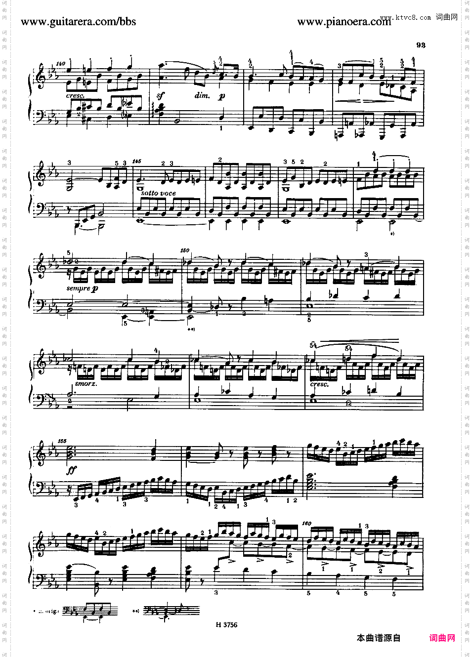 降E大调第二十七钢琴奏鸣曲 Piano Sonata No·27 in E-flat Major Op·75