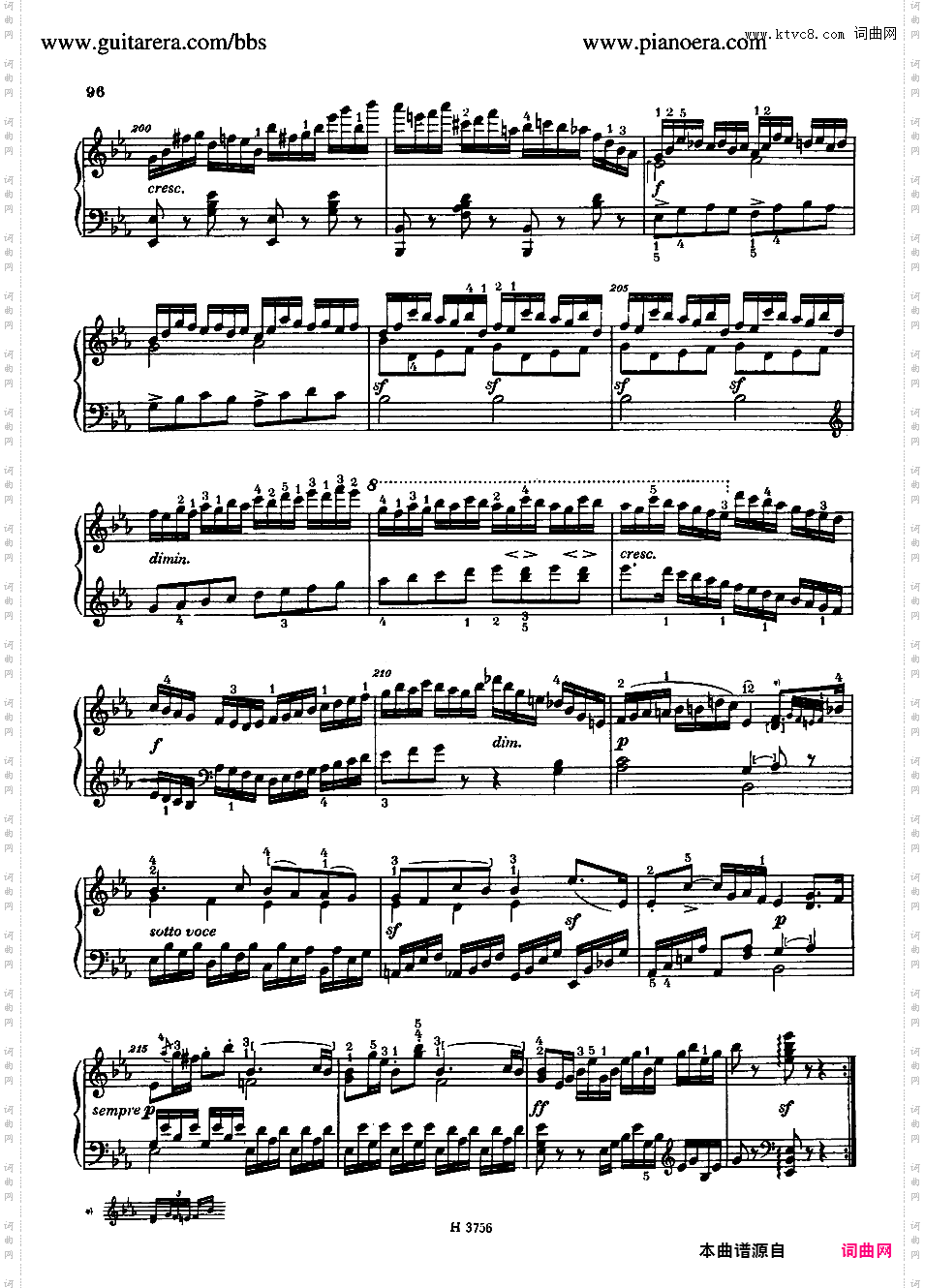 降E大调第二十七钢琴奏鸣曲 Piano Sonata No·27 in E-flat Major Op·75