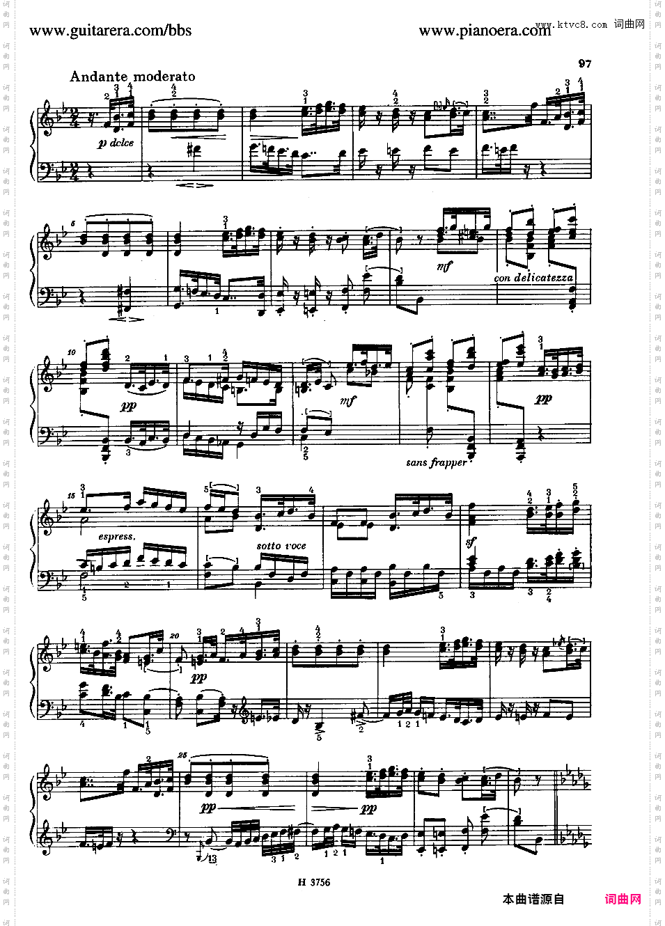 降E大调第二十七钢琴奏鸣曲 Piano Sonata No·27 in E-flat Major Op·75