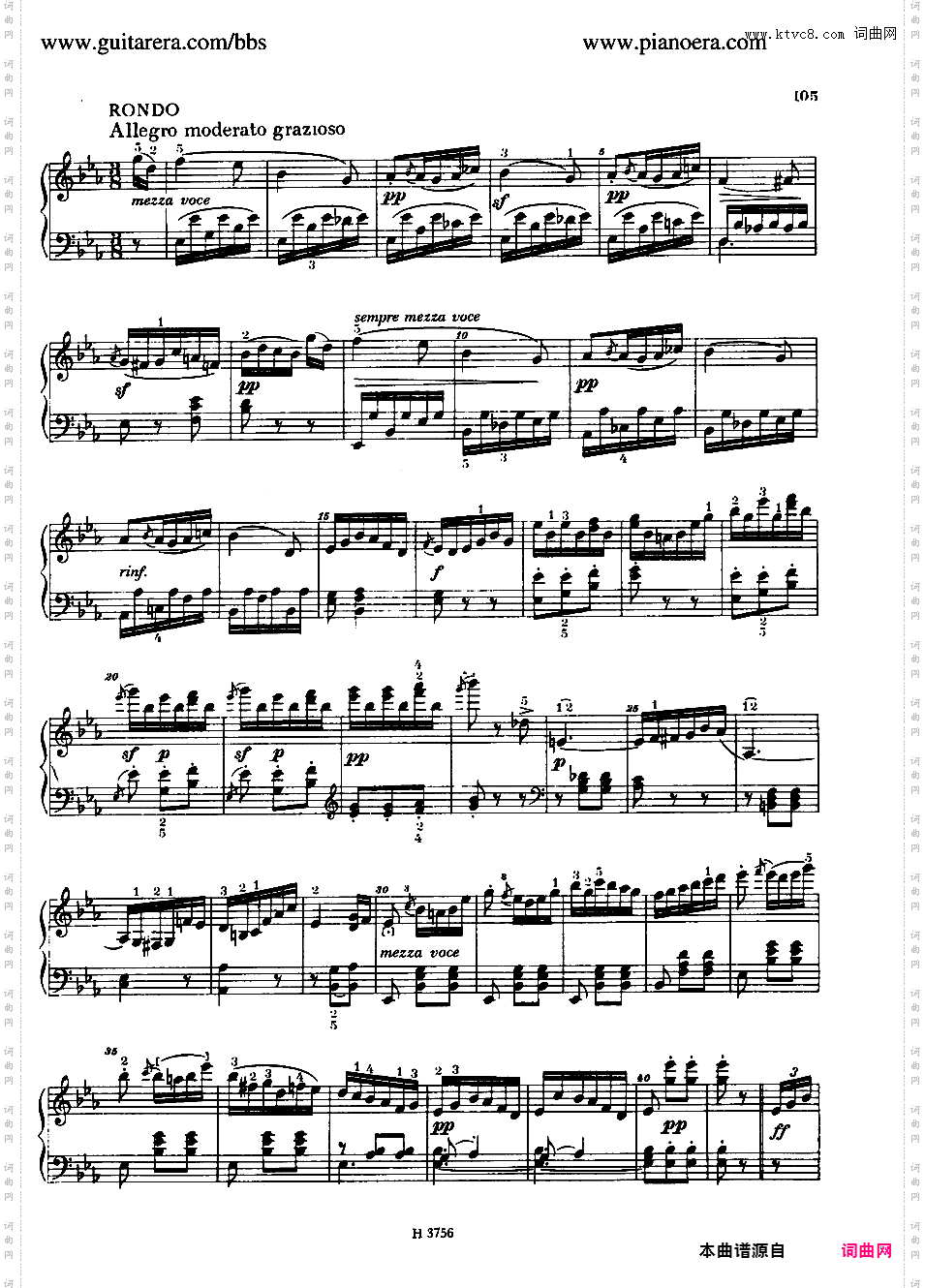 降E大调第二十七钢琴奏鸣曲 Piano Sonata No·27 in E-flat Major Op·75