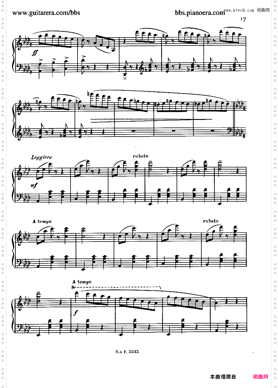 降A大调第二圆舞曲 Valse No·2 in A-flat Major Op·86