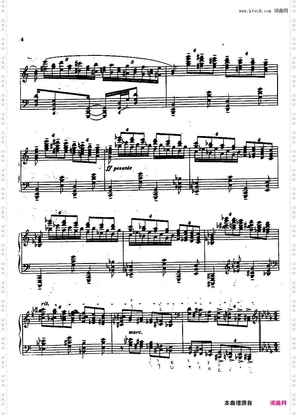 降b小调第二钢琴奏鸣曲 - 根据拉赫玛尼诺夫同名作品改编