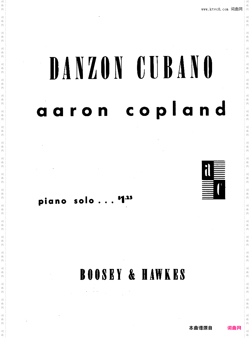 Copland 1942 Danzon Cubano