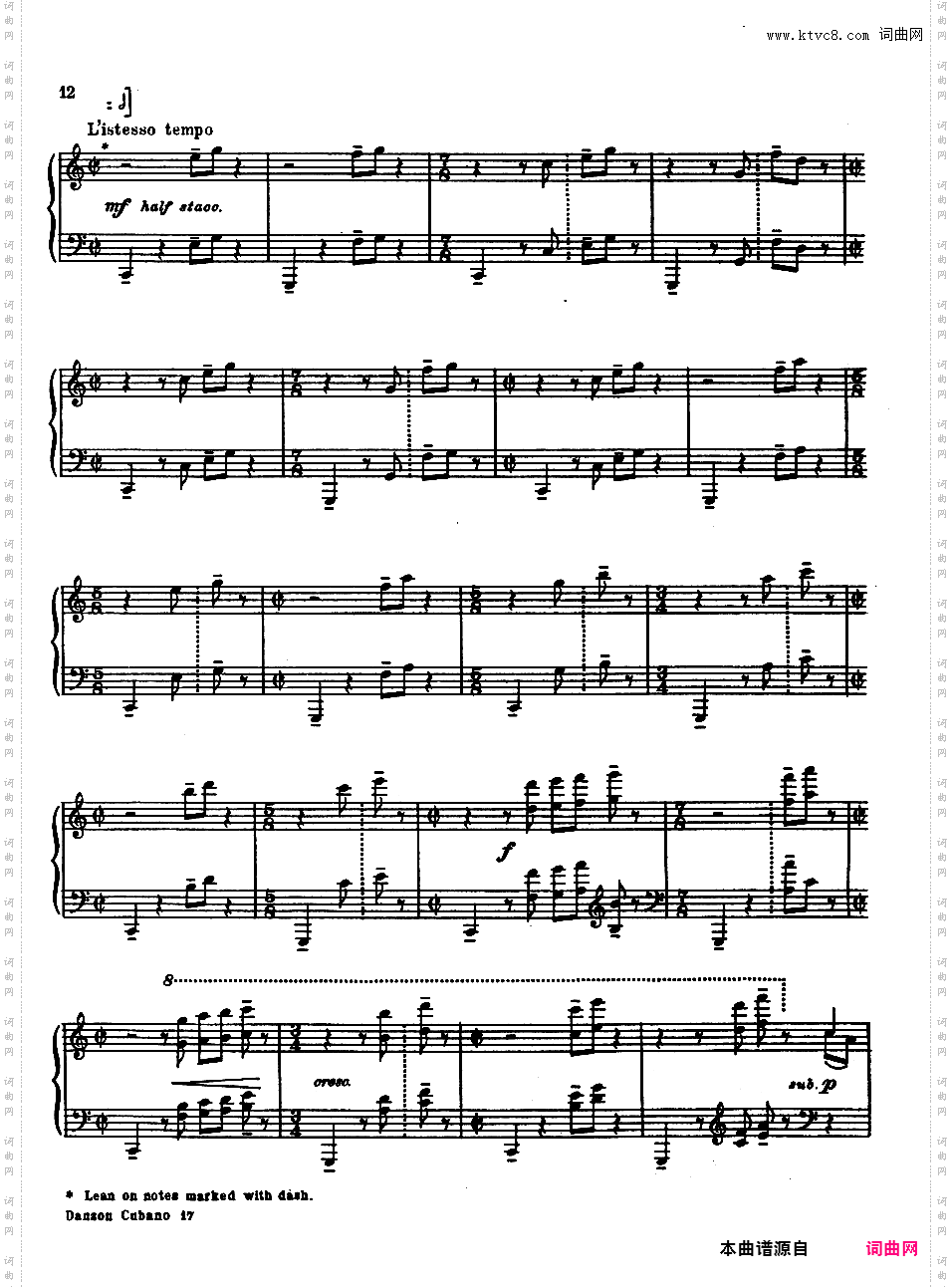 Copland 1942 Danzon Cubano