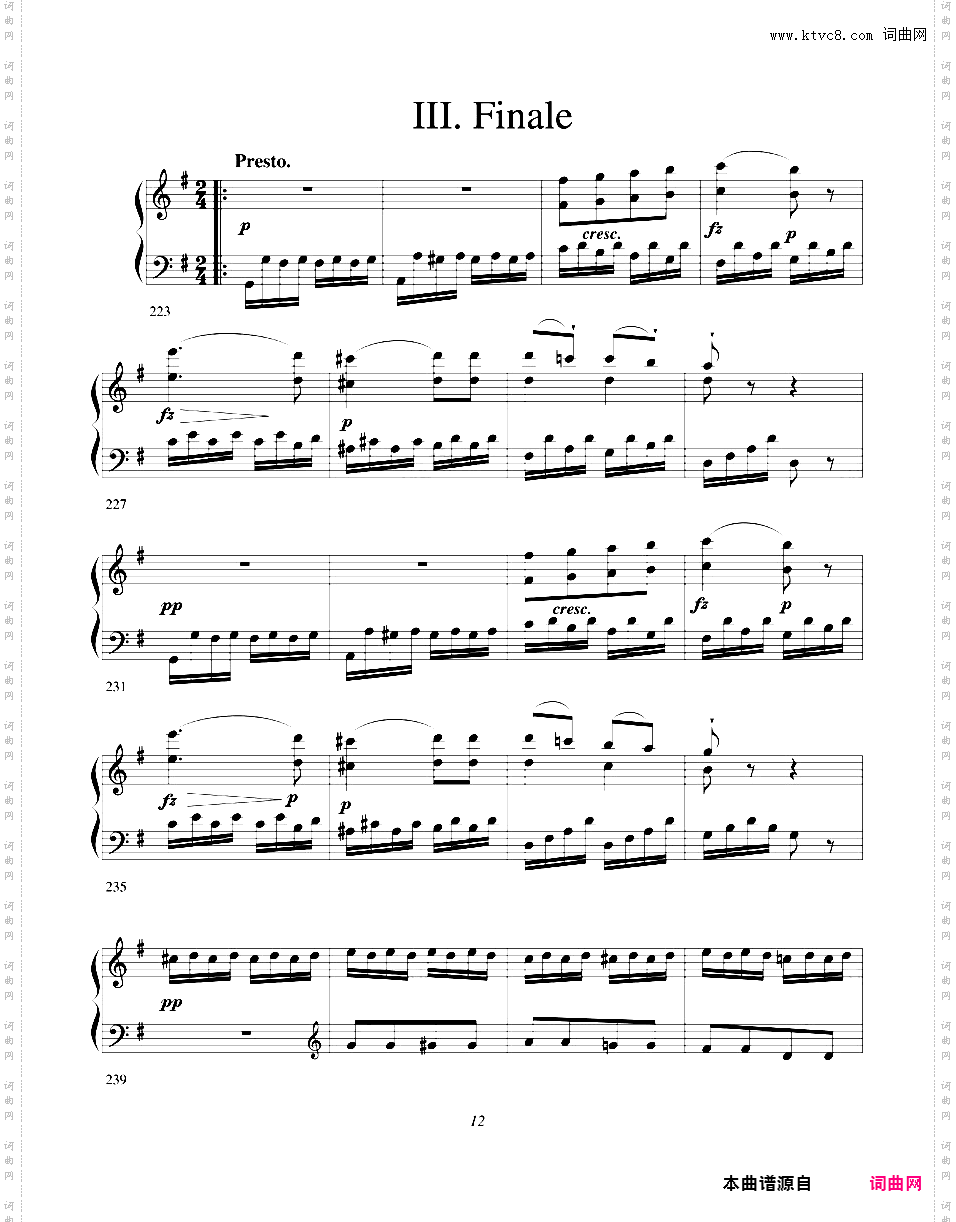奏鸣曲集Clementi op29n3 Sonata in G