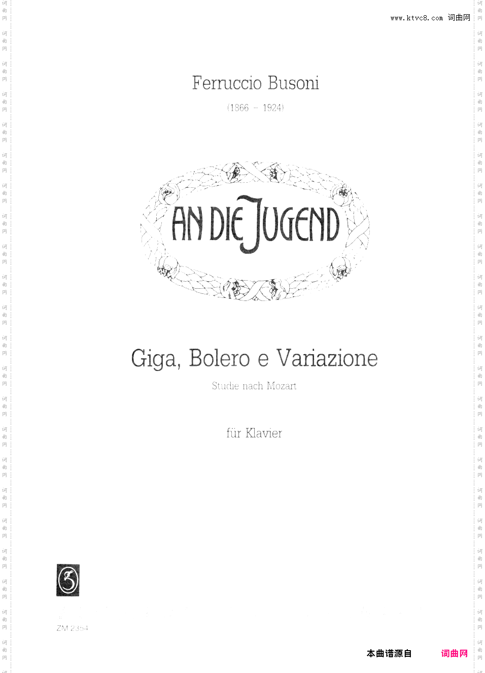 Busoni Gigue, Bolero and Variations, after Mozart