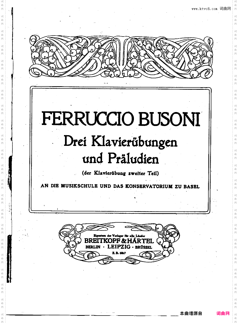 Busoni Klavieru?bung book 四集Busoni Klavieru?bung book 2 — Three etudes and preludes