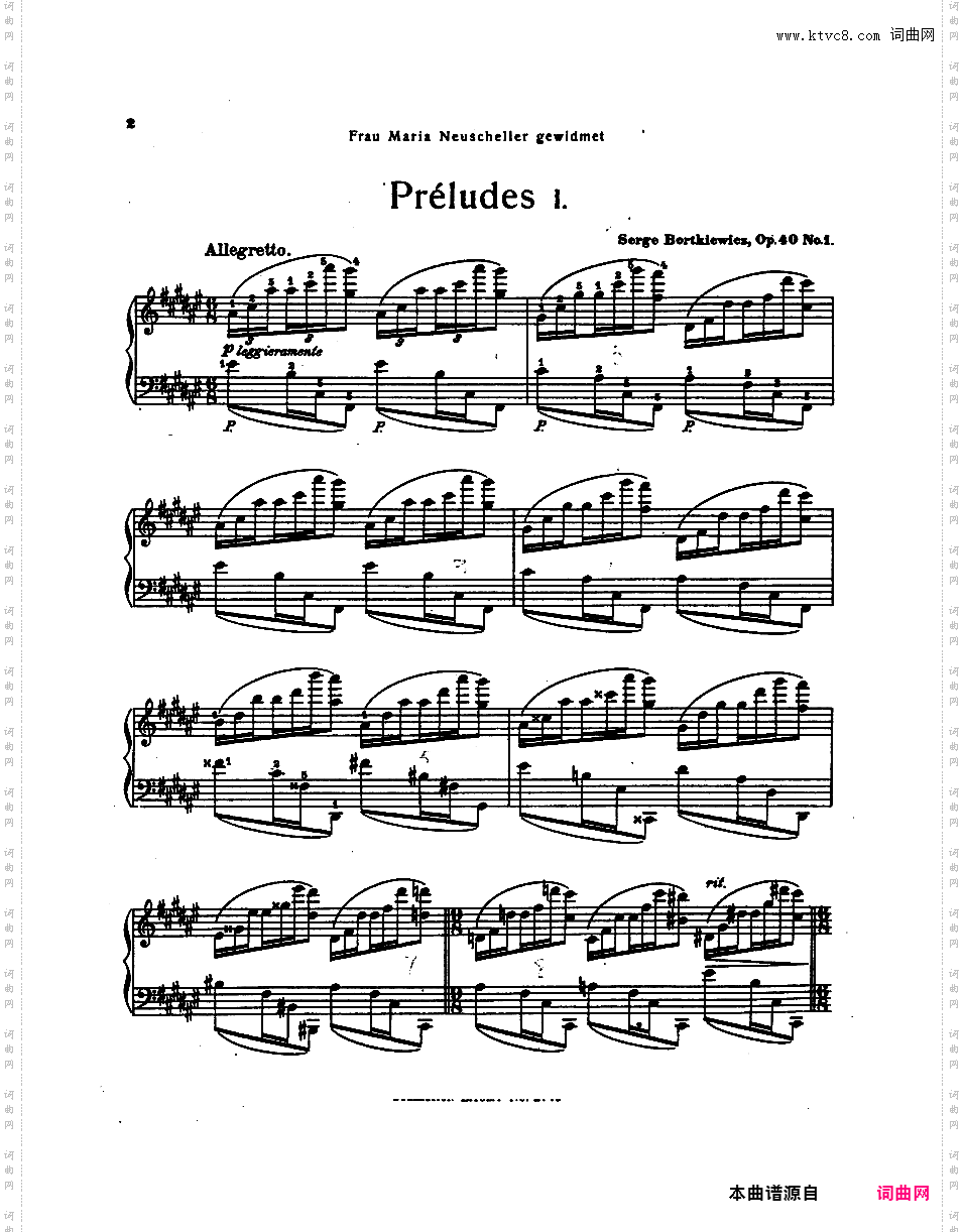 前奏曲Prelude op40Bortkiewicz op40n1 Prelude