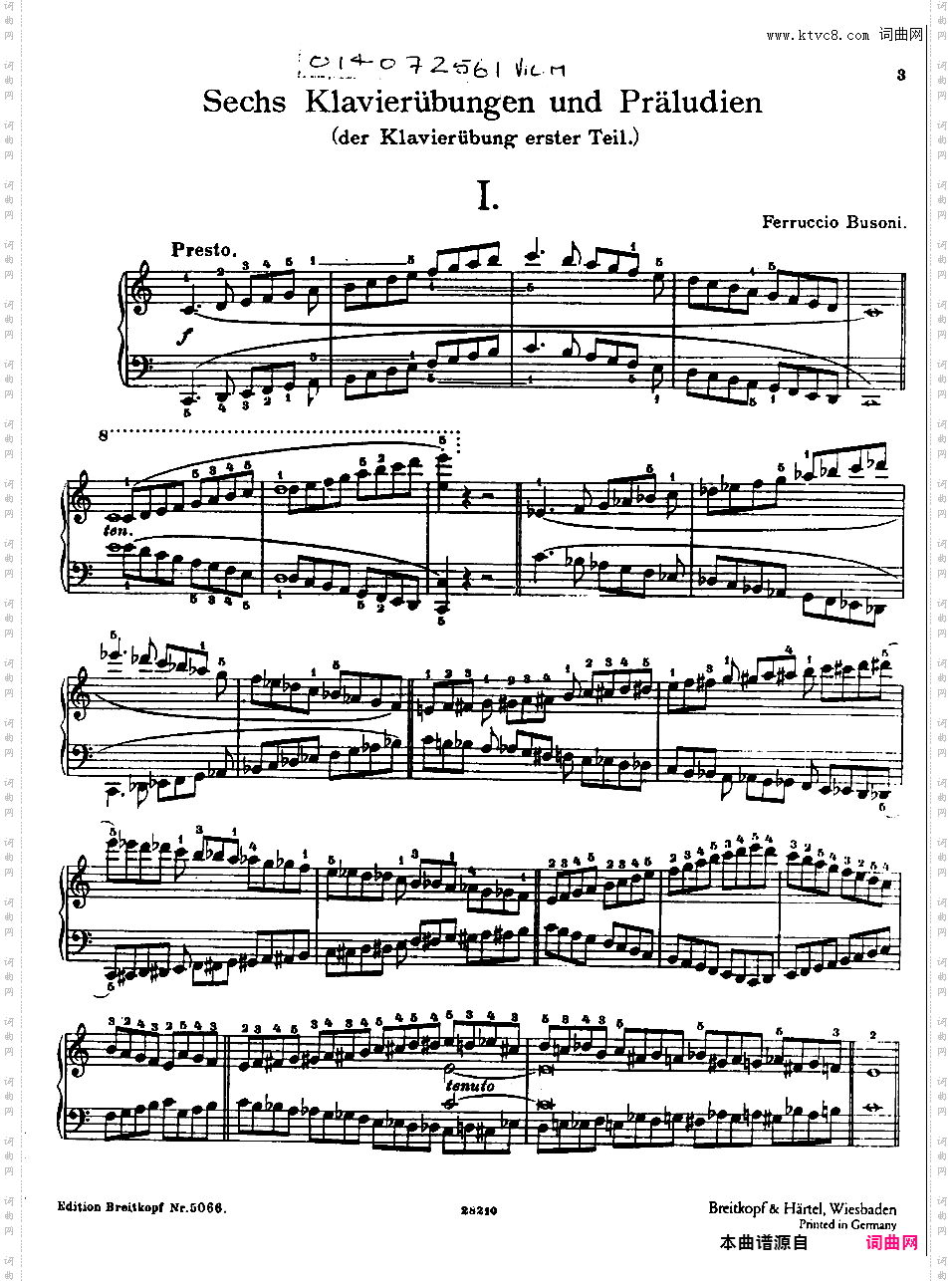 Busoni Klavieru?bung book 四集Busoni Klavieru?bung book 1 — Six etudes and preludes