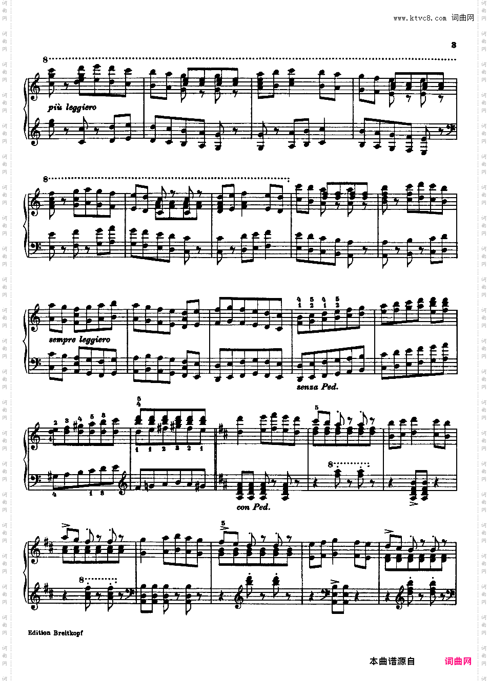 第六钢琴小奏鸣曲 “卡门幻想曲” Piano Sonatina No·6 BV 284