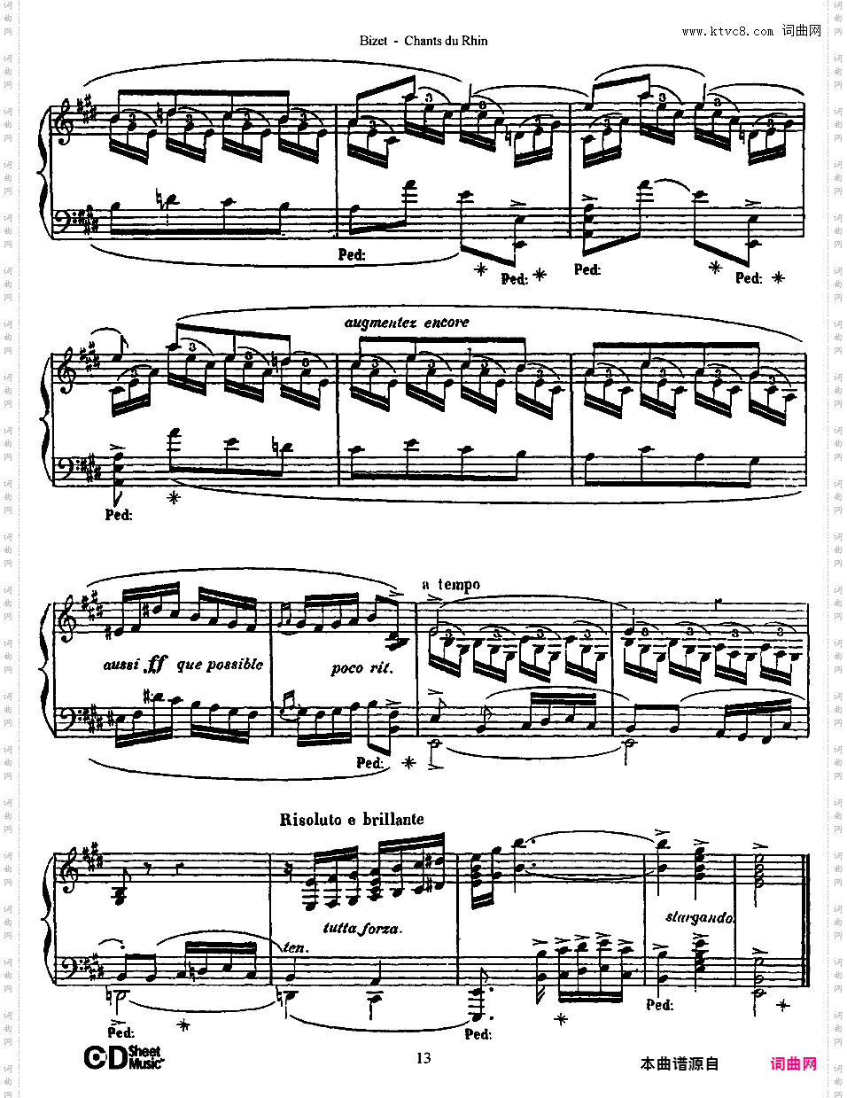 6首无词歌 Six Chants du Rhin