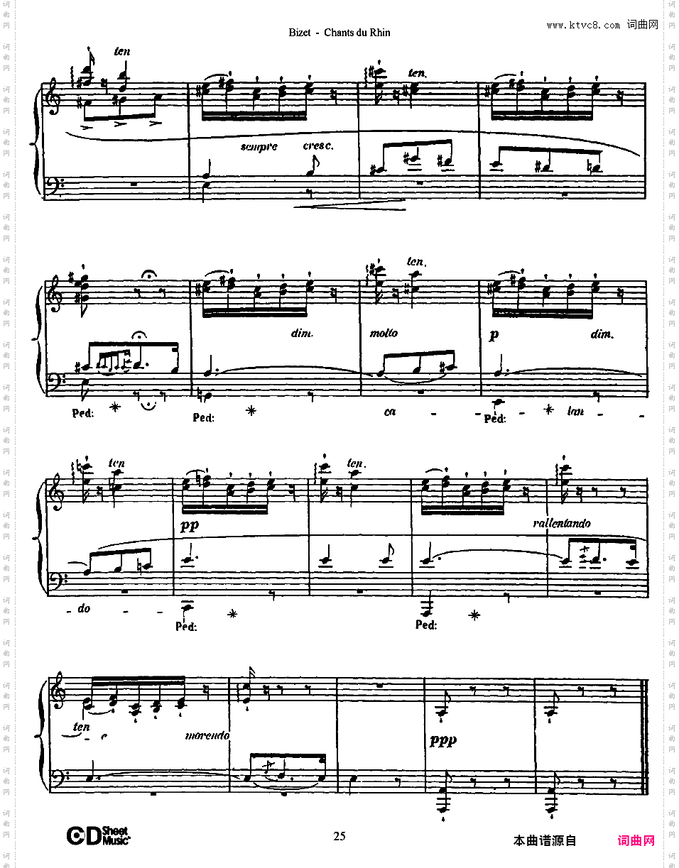 6首无词歌 Six Chants du Rhin