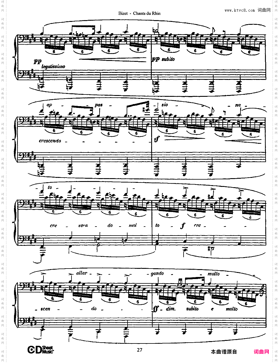 6首无词歌 Six Chants du Rhin