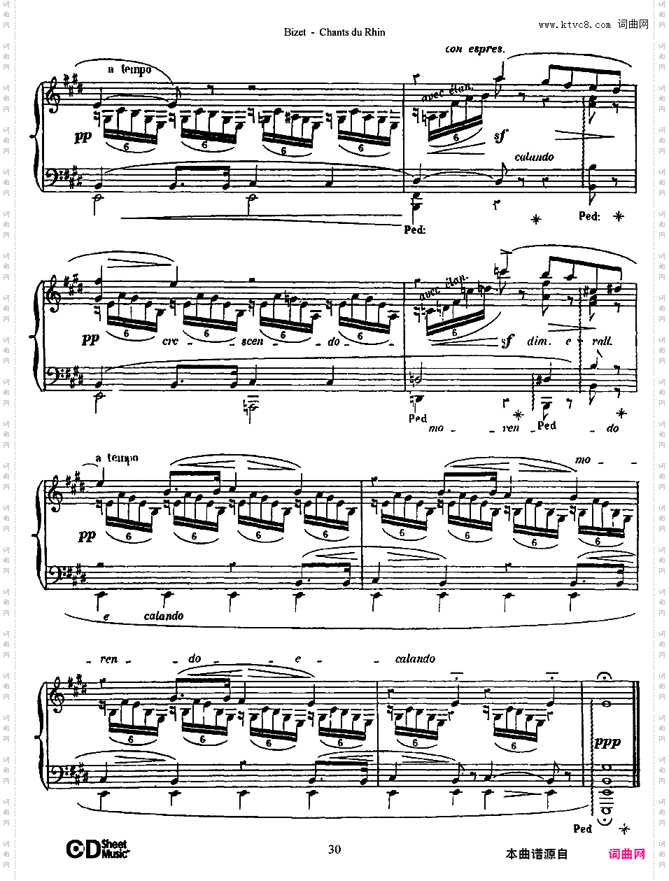 6首无词歌 Six Chants du Rhin