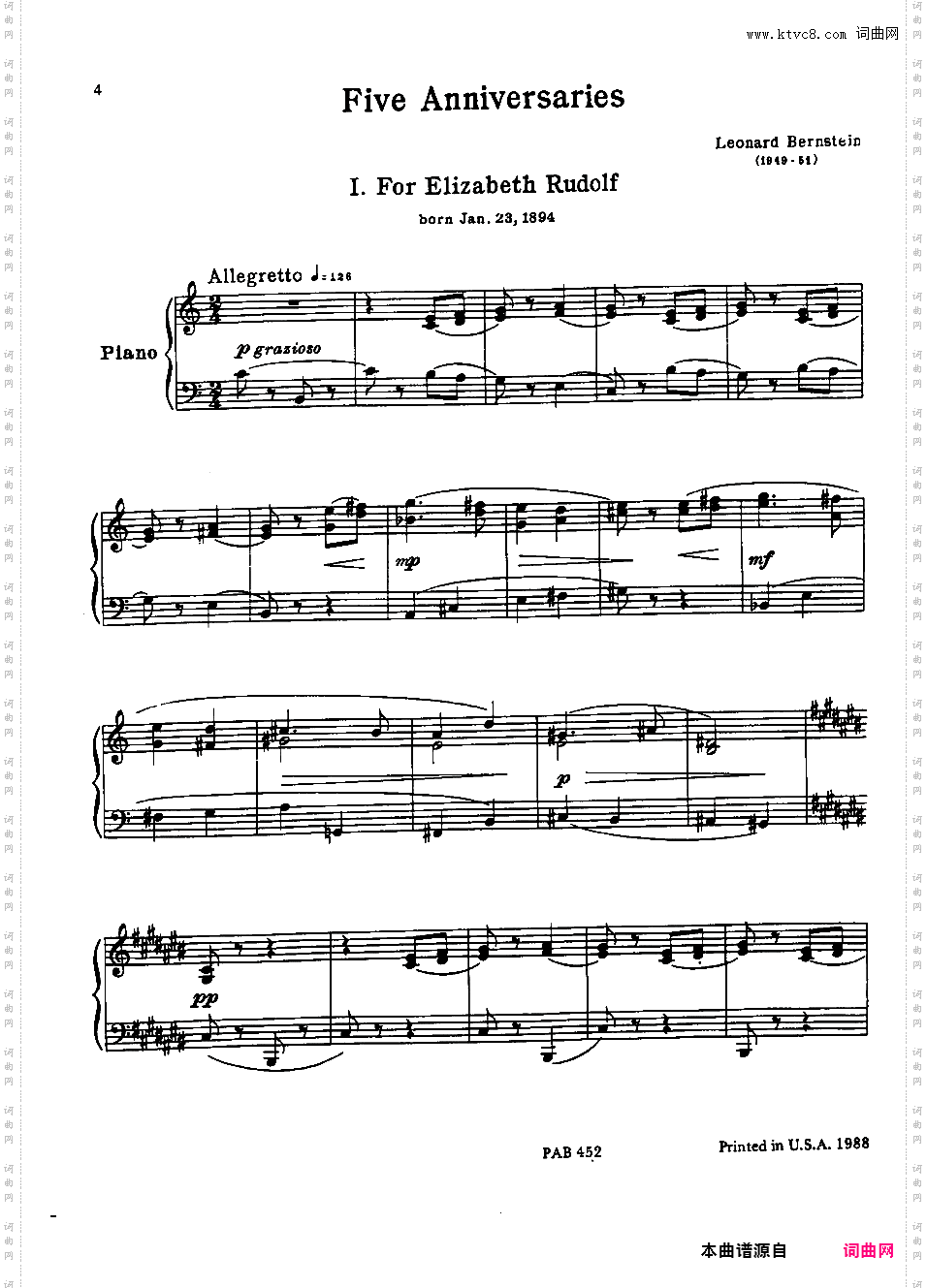 5首纪念曲 5 Anniversaries