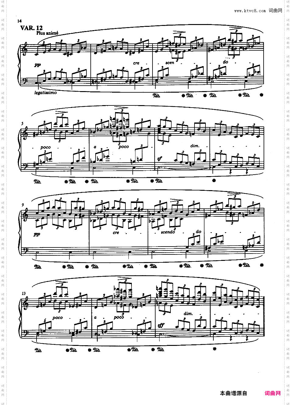 音乐会半音阶变奏曲 Variations Chromatiques de Concert