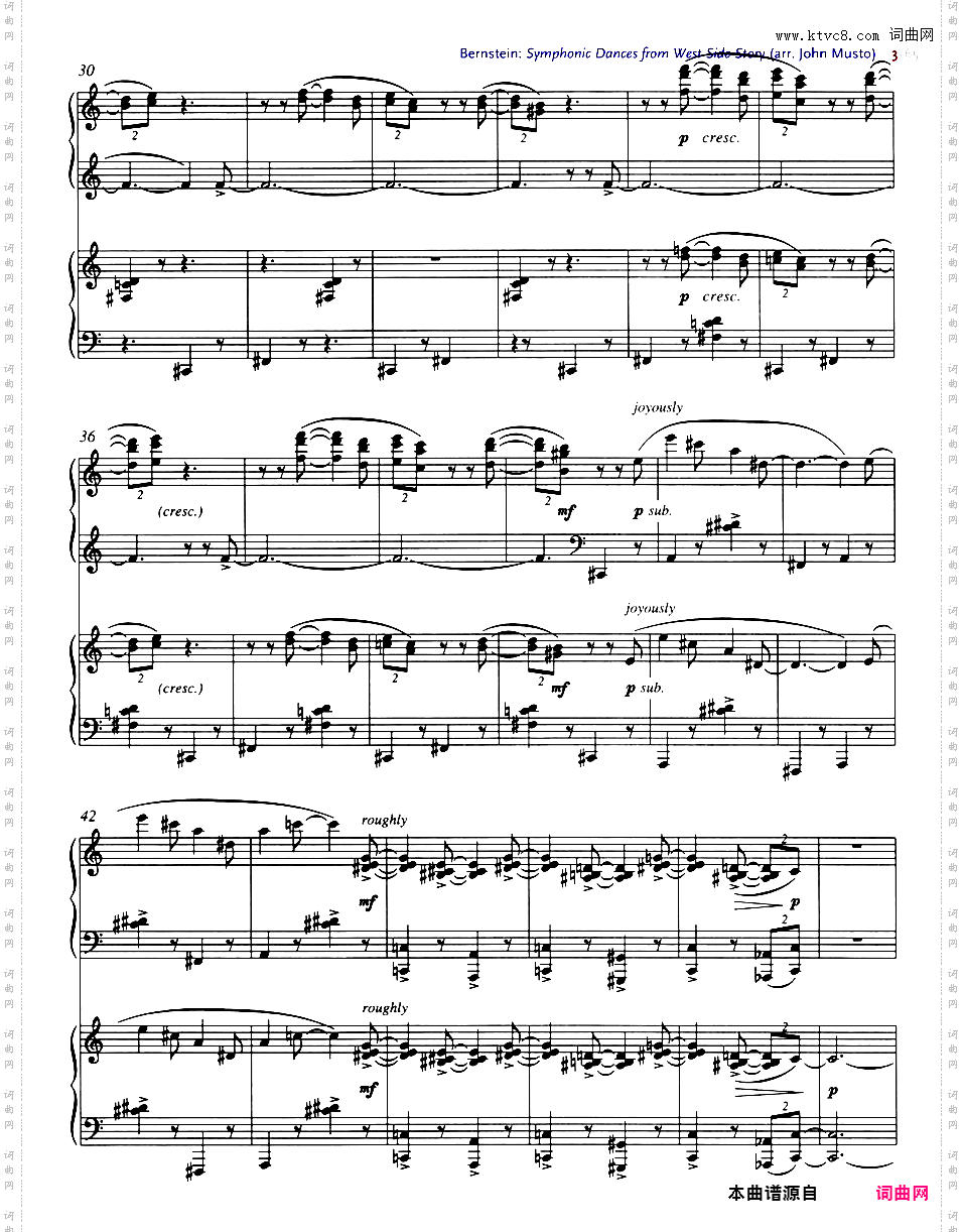 交响舞曲 Symphonic Dances - 选自音乐剧《西城故事》Bernstein-Musto Symphonic Dances from 'West Side Story' two pianos