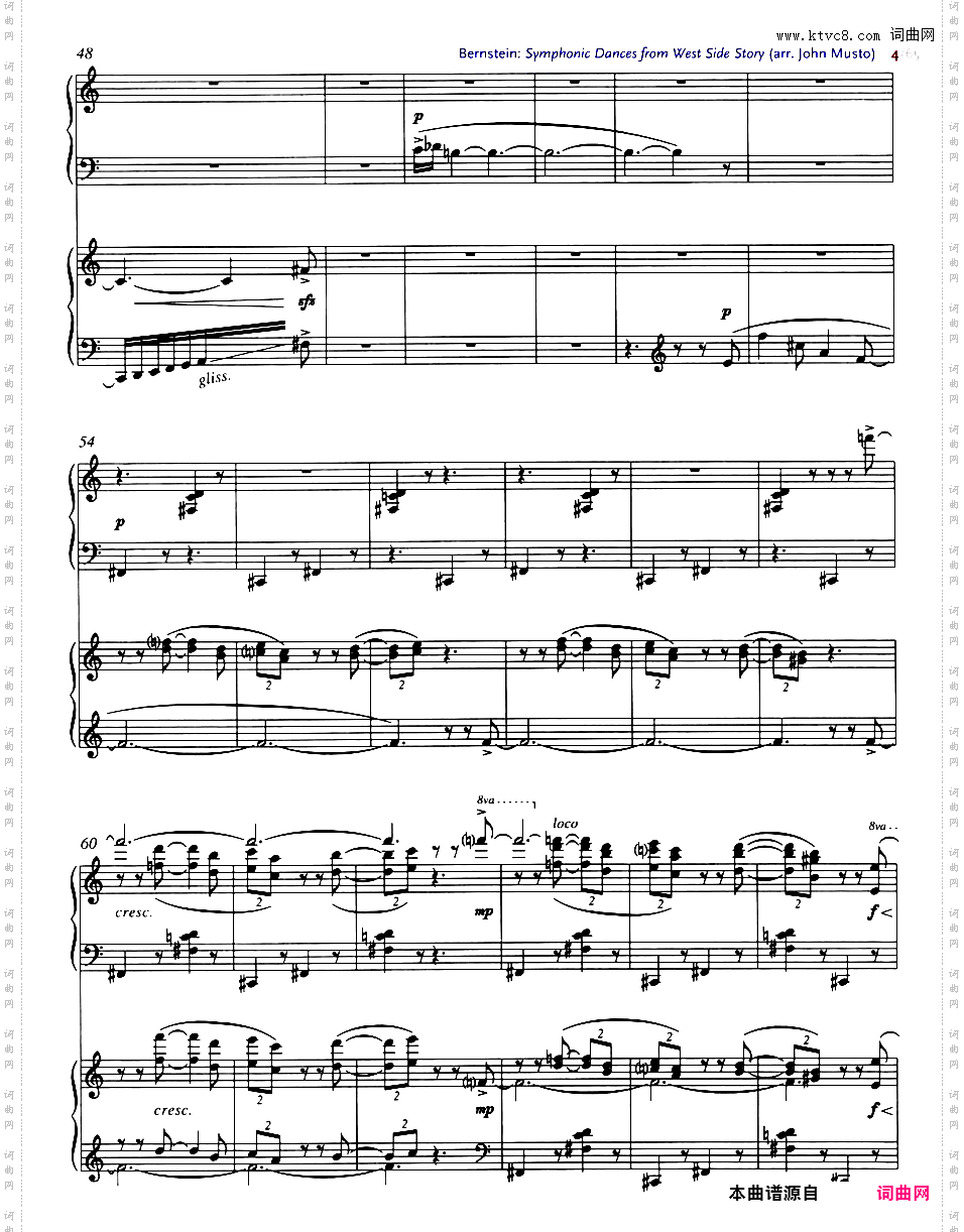 交响舞曲 Symphonic Dances - 选自音乐剧《西城故事》Bernstein-Musto Symphonic Dances from 'West Side Story' two pianos
