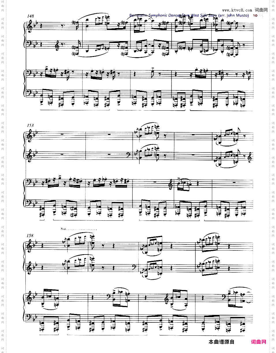 交响舞曲 Symphonic Dances - 选自音乐剧《西城故事》Bernstein-Musto Symphonic Dances from 'West Side Story' two pianos