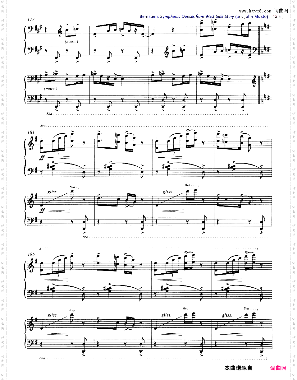 交响舞曲 Symphonic Dances - 选自音乐剧《西城故事》Bernstein-Musto Symphonic Dances from 'West Side Story' two pianos