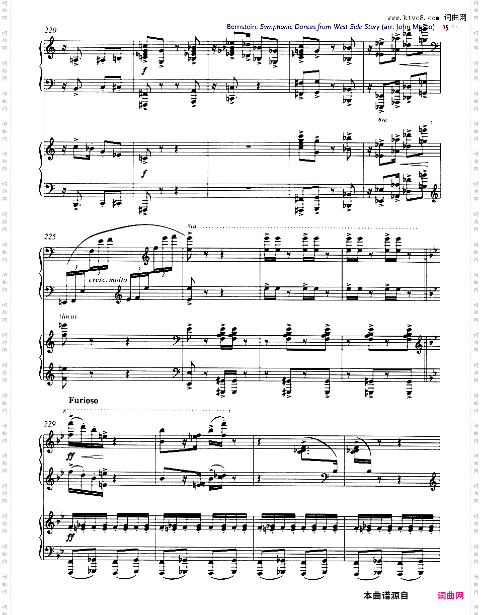 交响舞曲 Symphonic Dances - 选自音乐剧《西城故事》Bernstein-Musto Symphonic Dances from 'West Side Story' two pianos