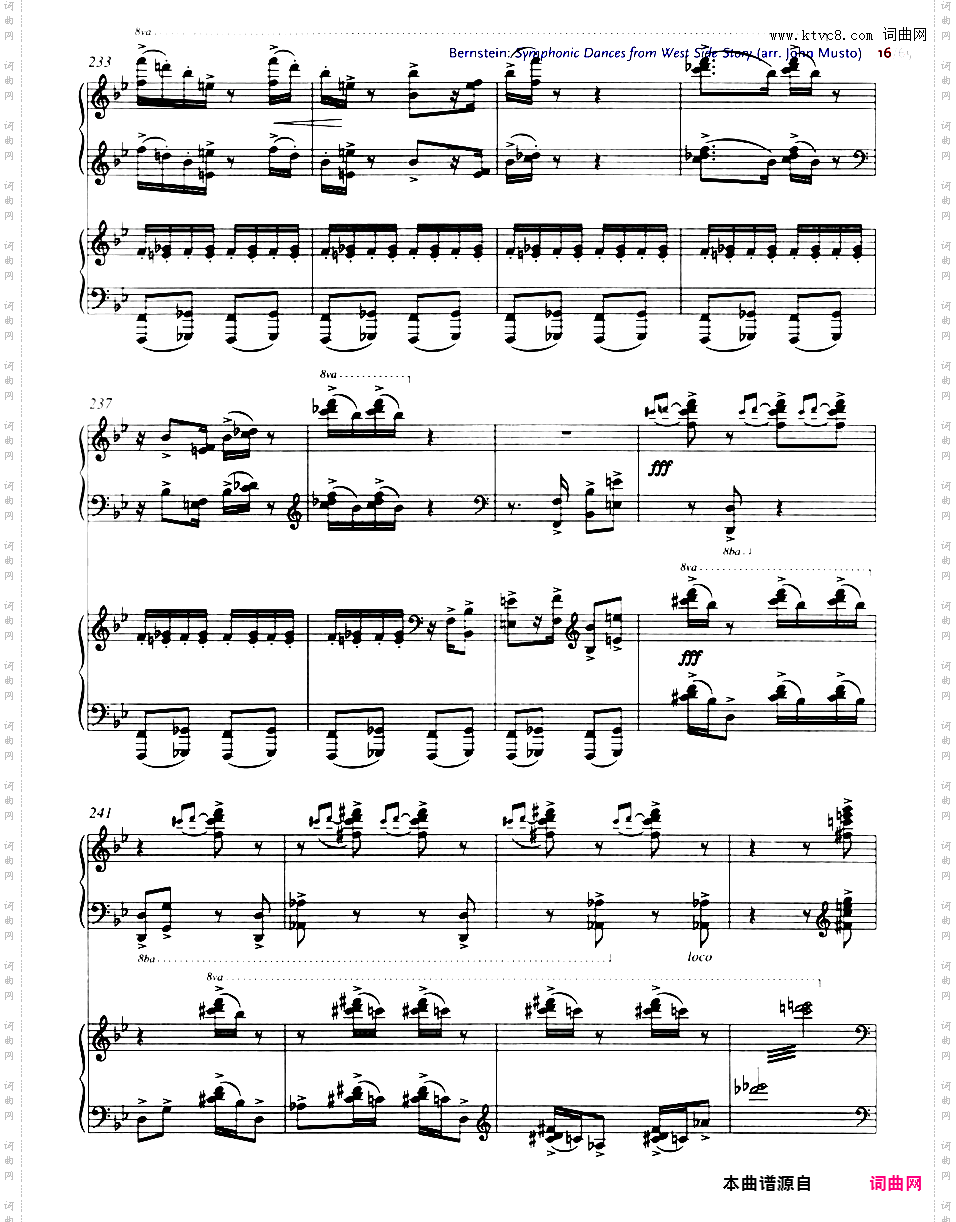 交响舞曲 Symphonic Dances - 选自音乐剧《西城故事》Bernstein-Musto Symphonic Dances from 'West Side Story' two pianos