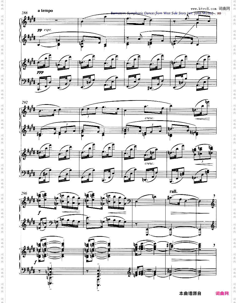 交响舞曲 Symphonic Dances - 选自音乐剧《西城故事》Bernstein-Musto Symphonic Dances from 'West Side Story' two pianos