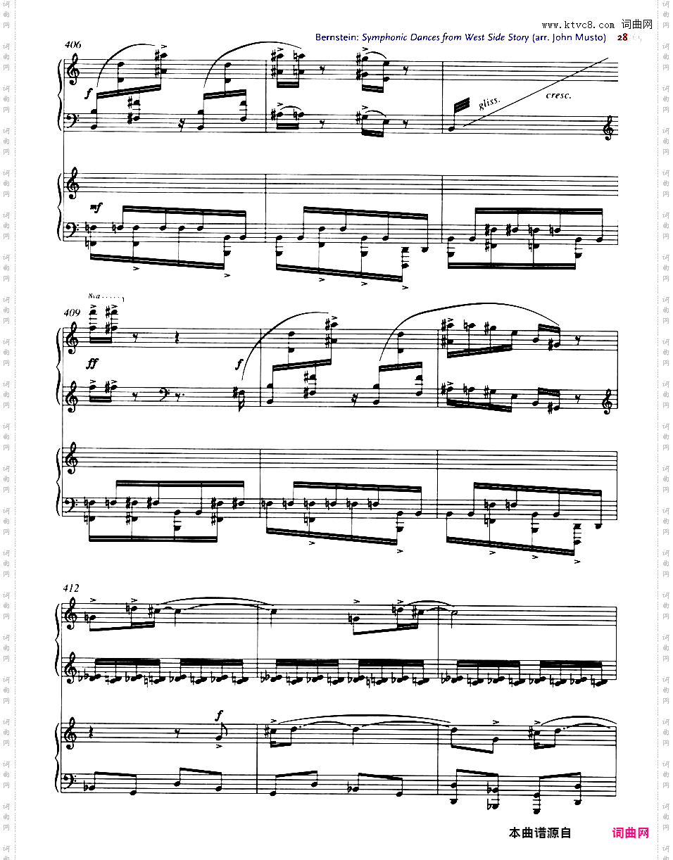 交响舞曲 Symphonic Dances - 选自音乐剧《西城故事》Bernstein-Musto Symphonic Dances from 'West Side Story' two pianos
