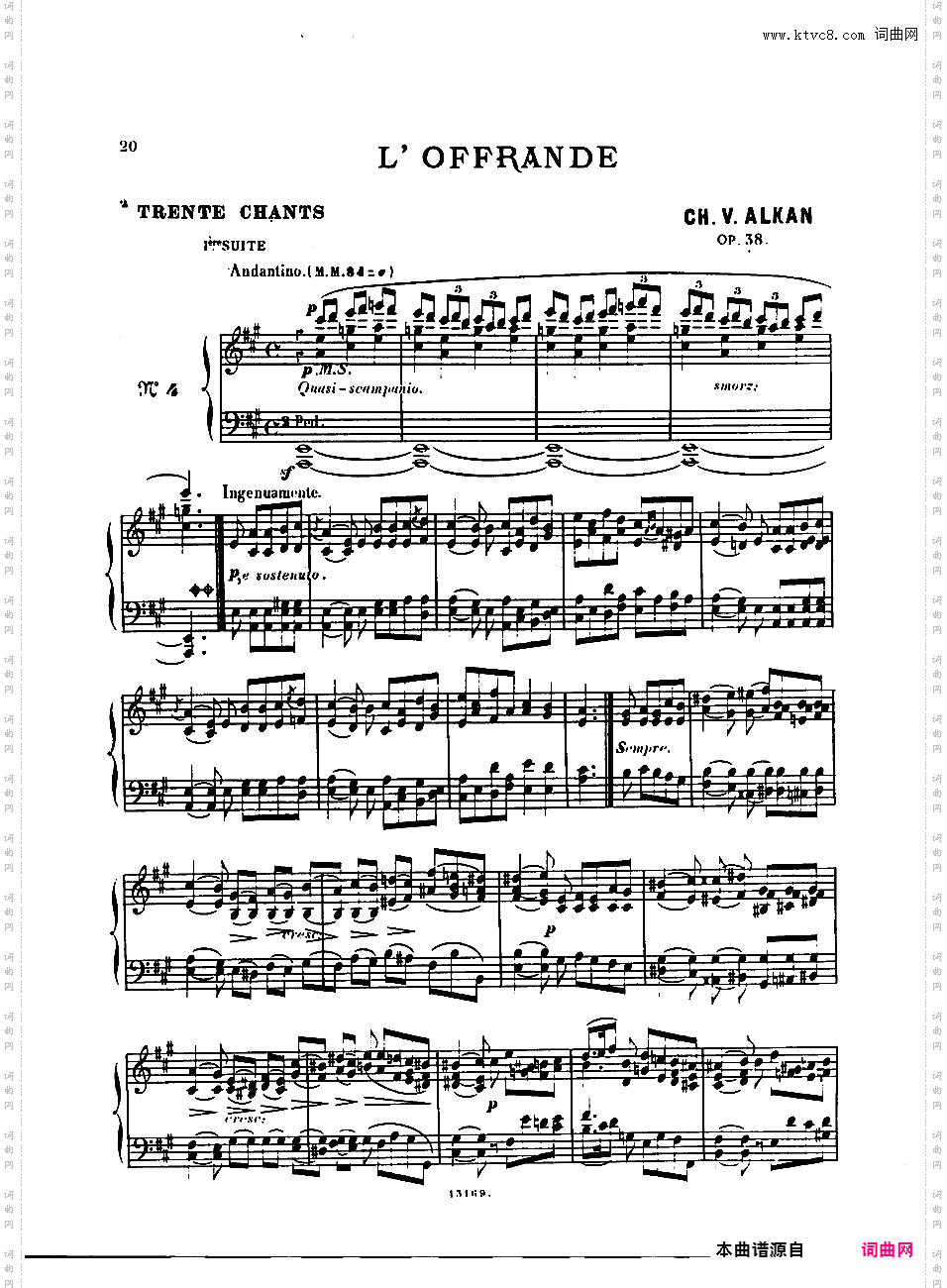 第一号迷人的歌 Premiere Recueil de Chants Op·38a