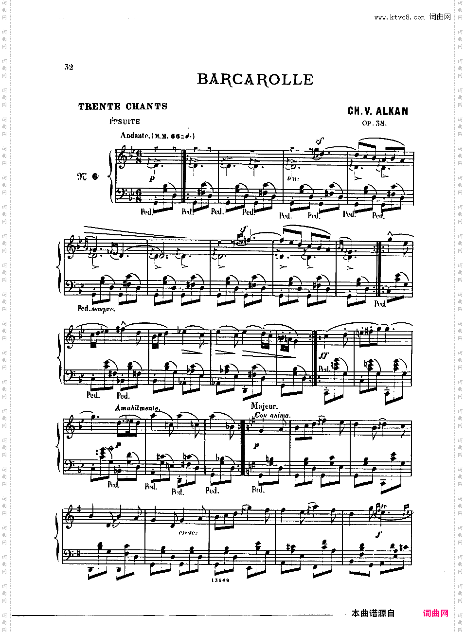 第一号迷人的歌 Premiere Recueil de Chants Op·38a