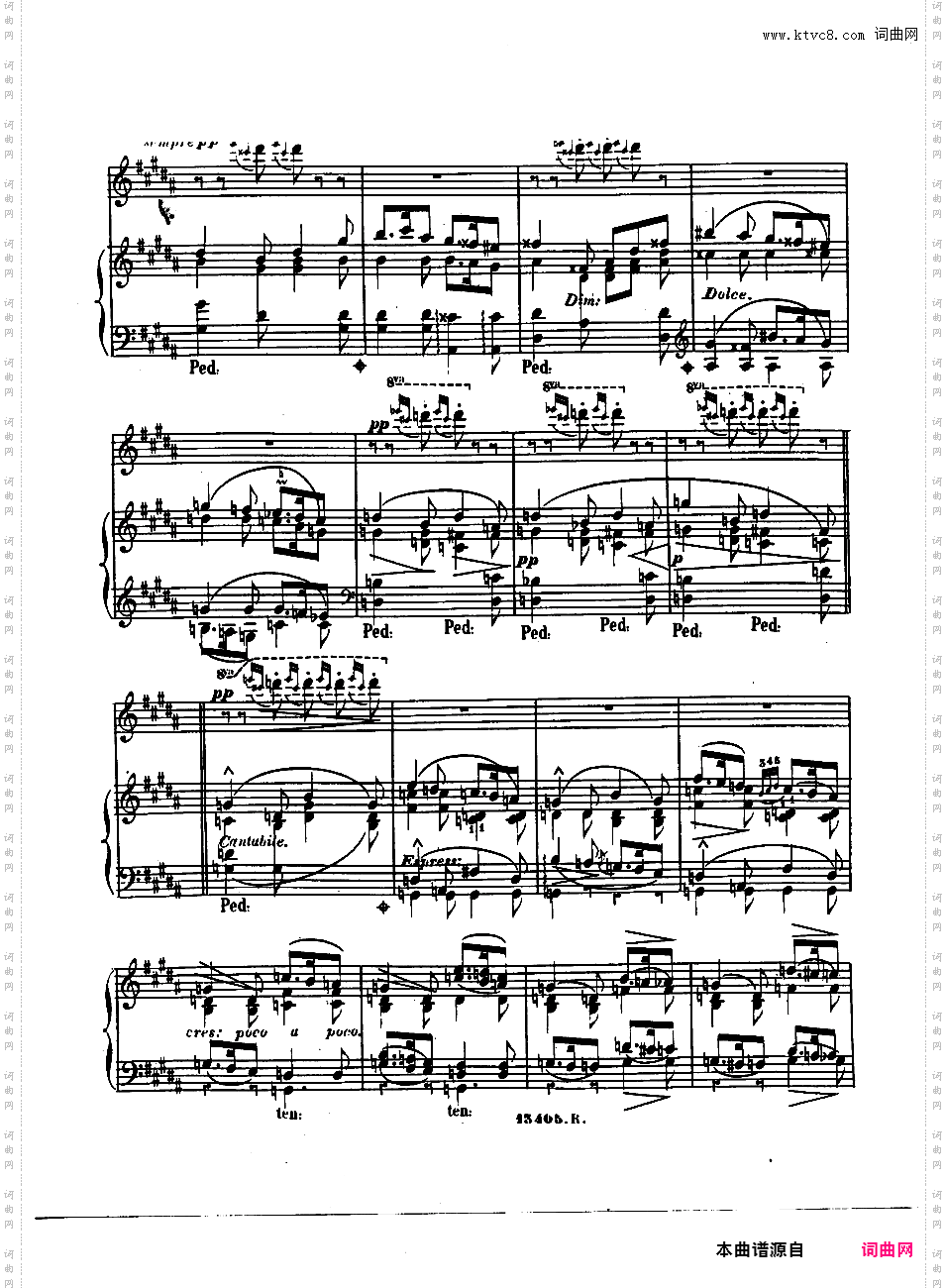 B大调第四号夜曲“蟋蟀”Nocturne No·4 ·