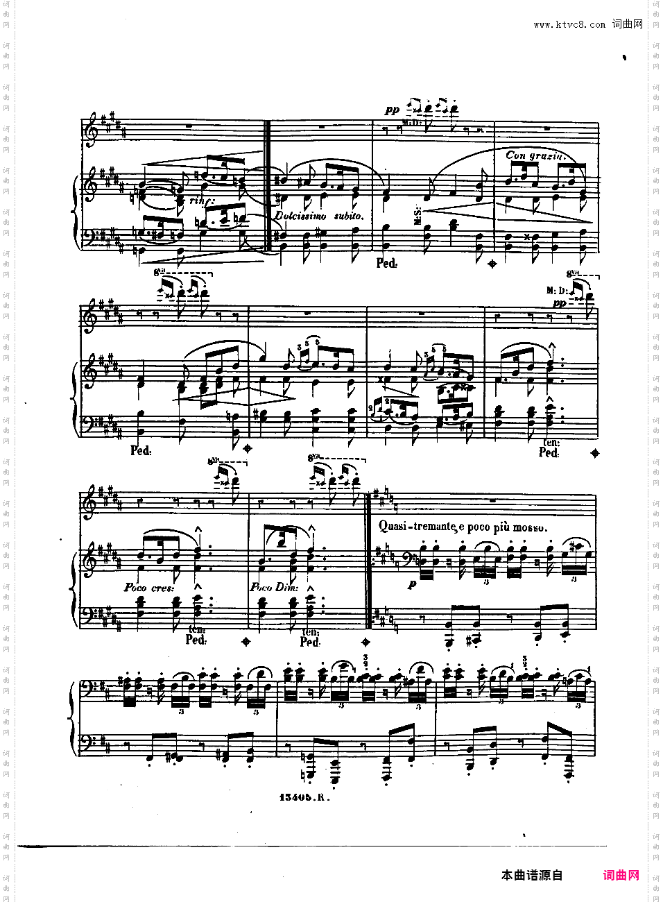 B大调第四号夜曲“蟋蟀”Nocturne No·4 ·