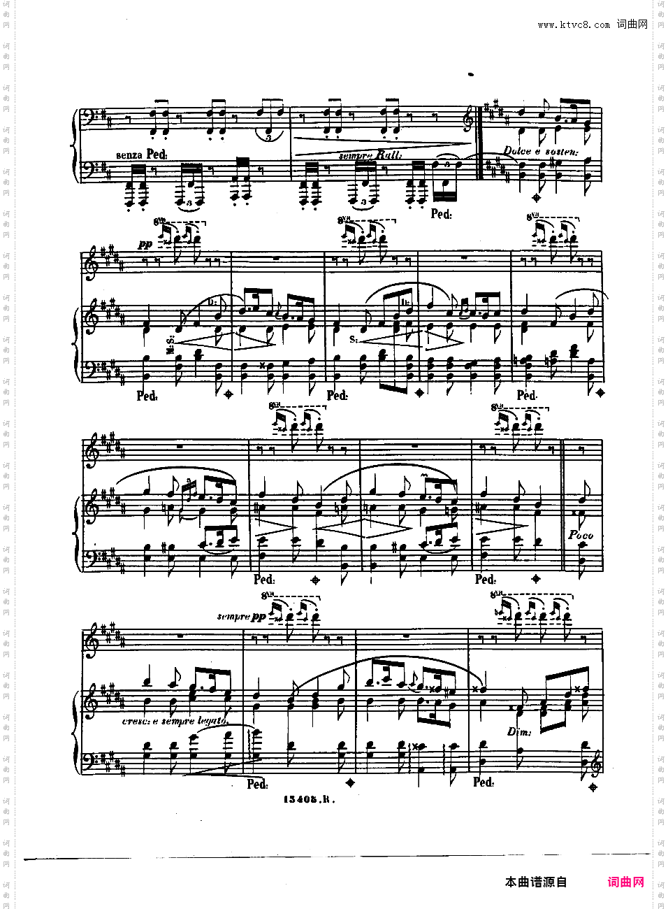 B大调第四号夜曲“蟋蟀”Nocturne No·4 ·