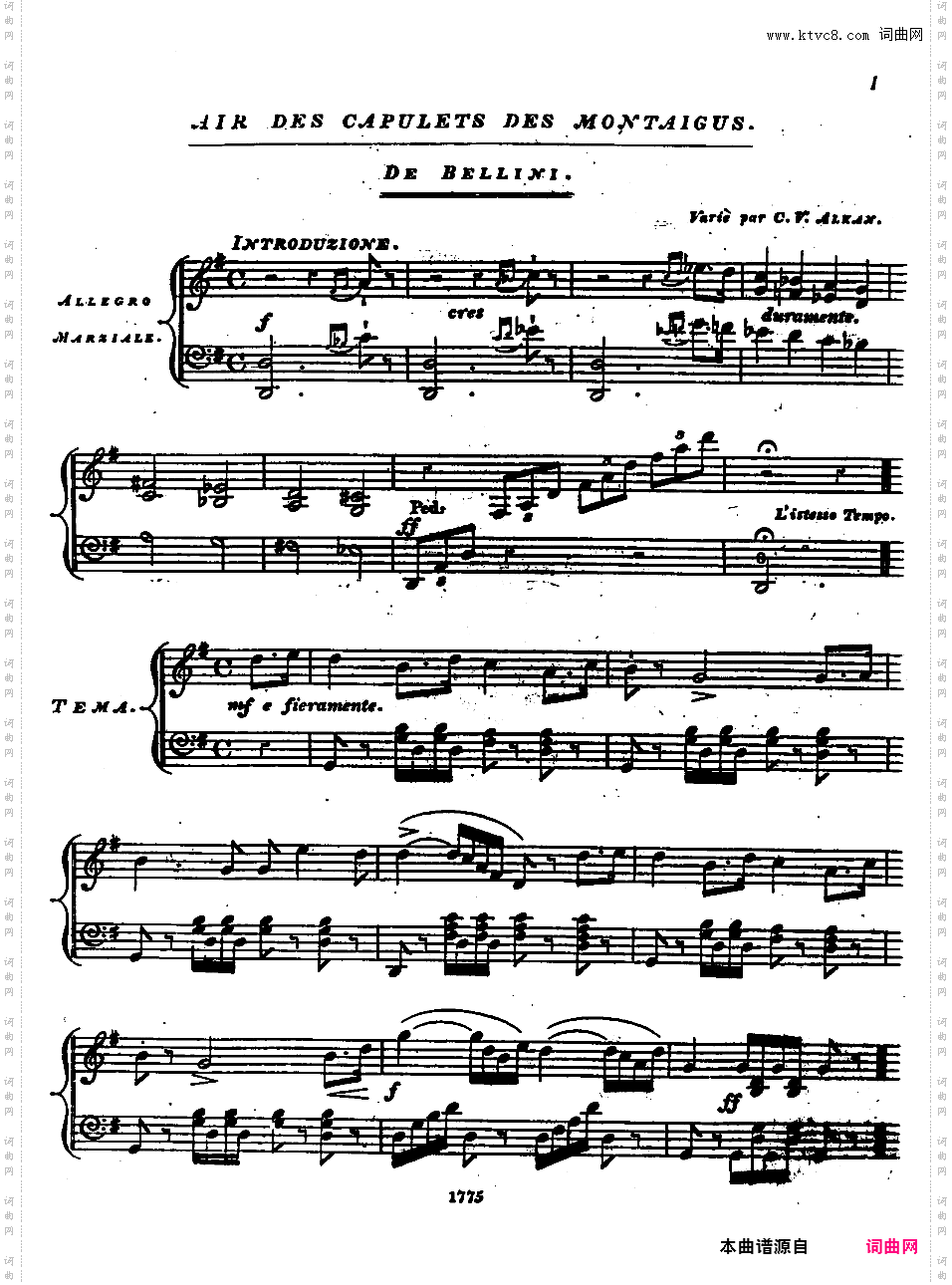 3首变奏曲 3 Variations Op·16 No·4-6Alkan op16 5 Bellini