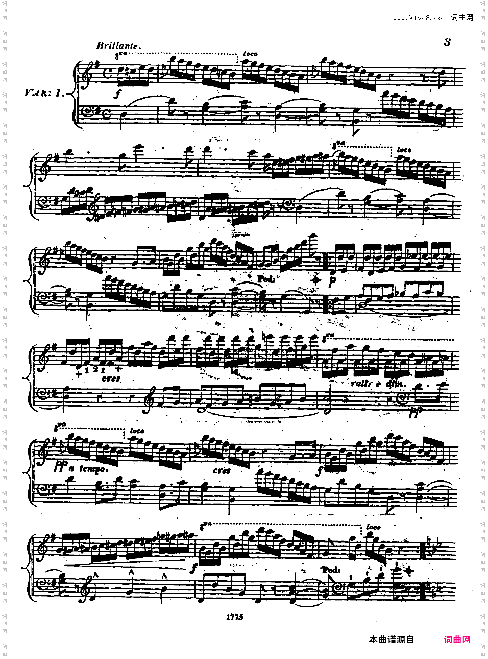 3首变奏曲 3 Variations Op·16 No·4-6Alkan op16 5 Bellini