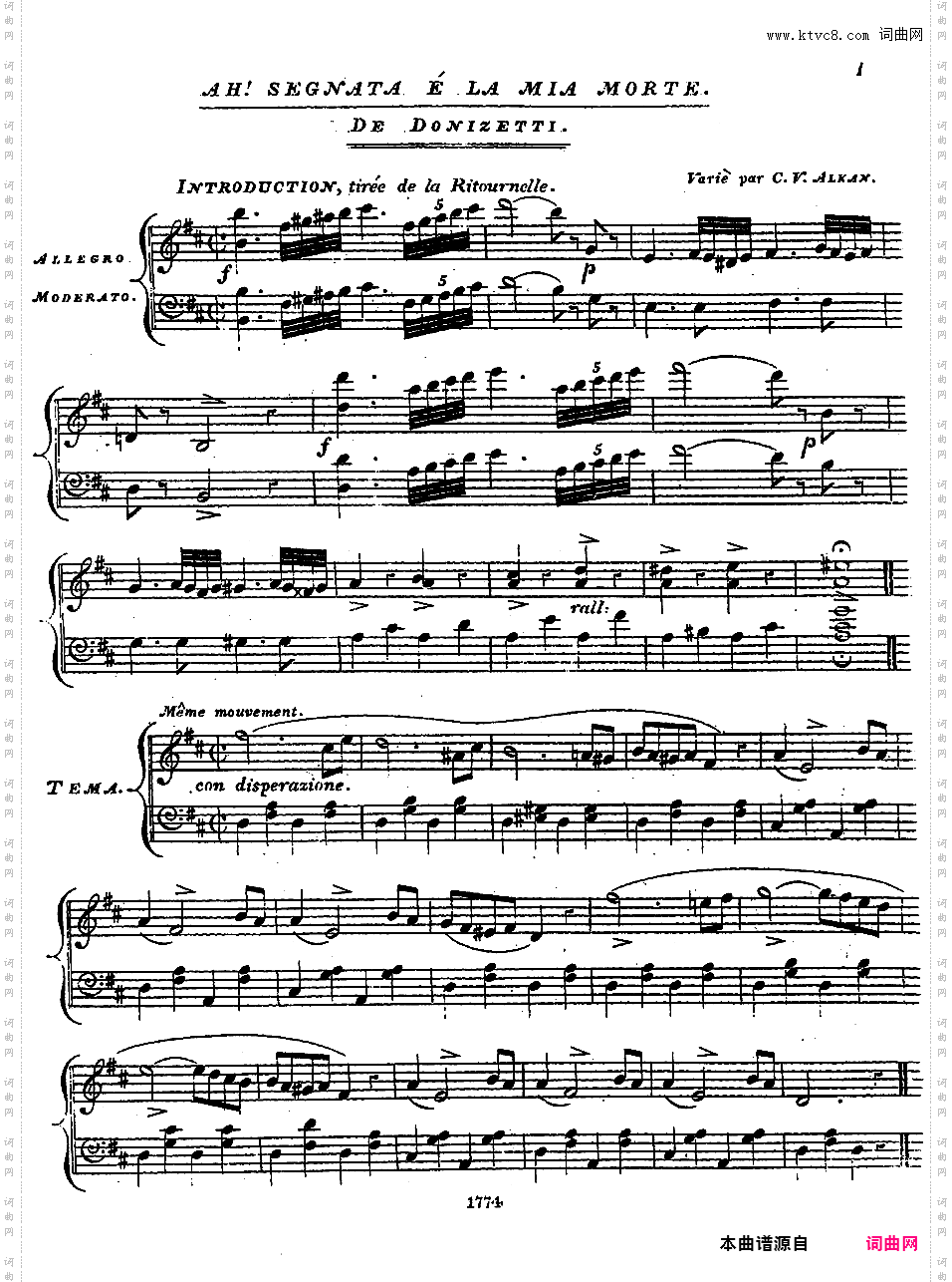 3首变奏曲 3 Variations Op·16 No·4-6Alkan op16 4 Donizetti