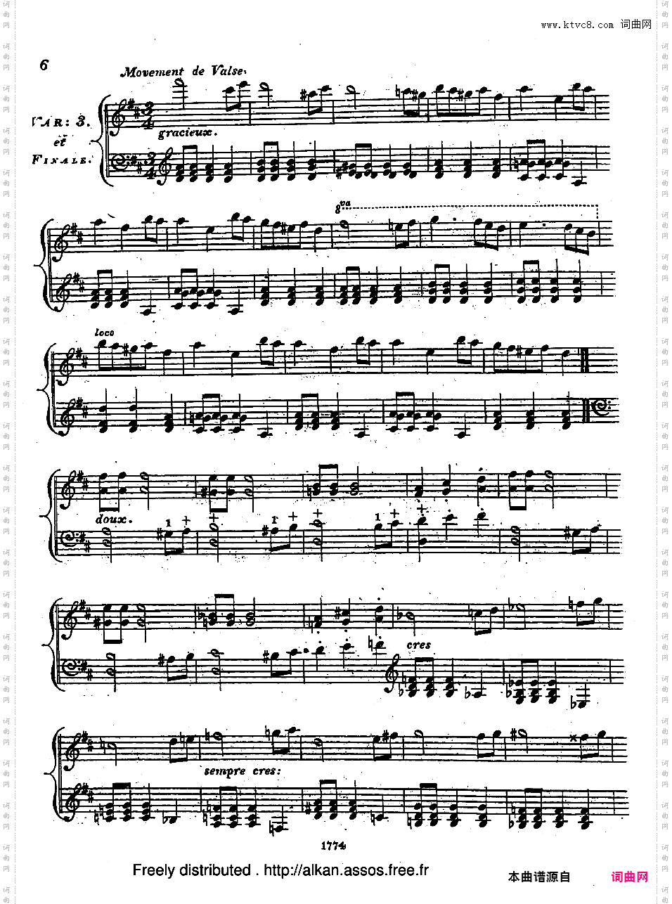 3首变奏曲 3 Variations Op·16 No·4-6Alkan op16 4 Donizetti