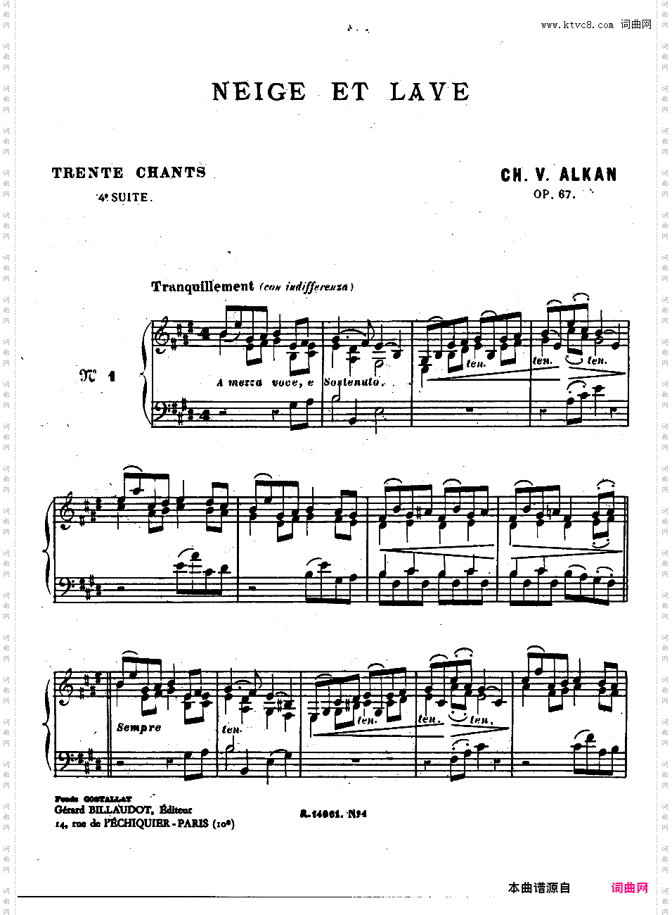 第四号迷人的歌 Quatrieme Recueil de Chants Op·67