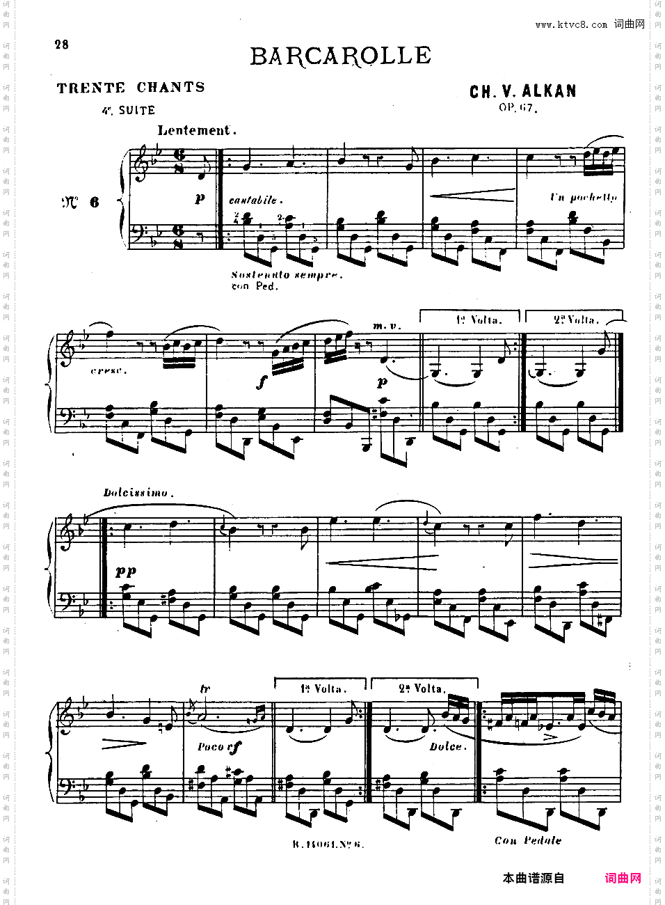 第四号迷人的歌 Quatrieme Recueil de Chants Op·67