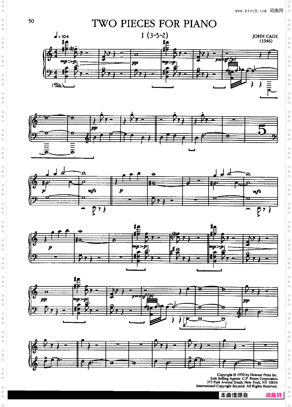 另外2首钢琴小品 Two Pieces for Piano