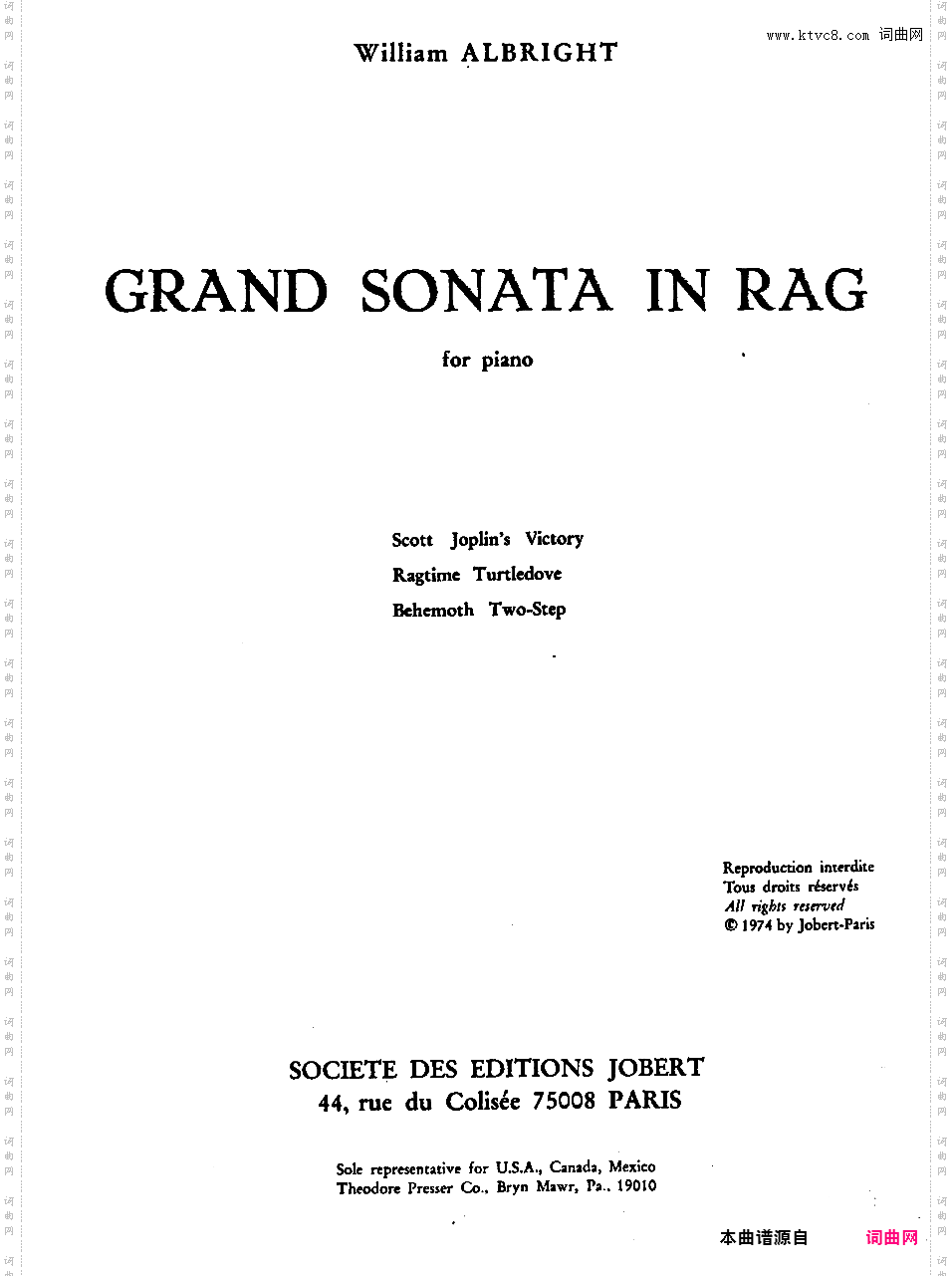 大奏鸣曲 Grand Sonata in Rag