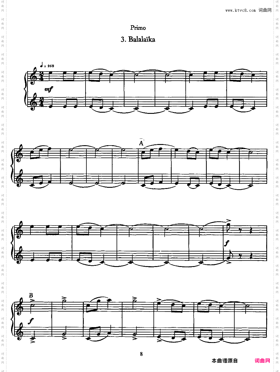 5首简易小品 Five Easy Pieces - 四手联弹